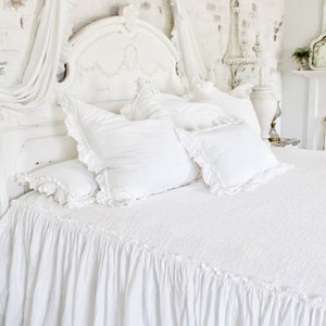 Ruffled BedSpread Matelasse' Bedding Chenille bedding Shabby Chic Bedding Ruffled BedCover Ruffled Coverlet Ruffled Bedding image 4