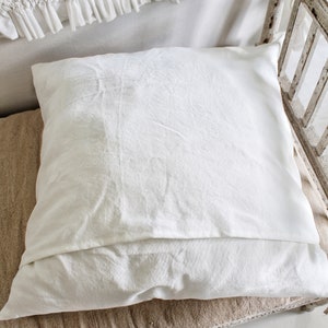 Ruffled Pillow Covers Side Ruffle Shams Cotton Pillow Cases Farmhouse Linens Pillow Cover Linen Bedding Shabby Chic Bedding image 7
