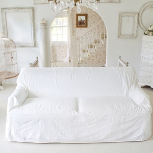 Slip cover |Sofa Slipcover | Sofa Cover | Sofa Scarf | Slip Cover | Couch Cover | Farmhouse Decor | Shabby Chic Sofa | Cottage
