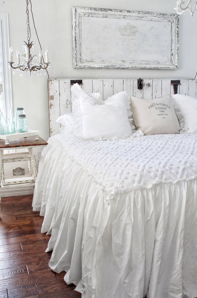 Ruffled BedSpread Matelasse' Bedding Chenille bedding Shabby Chic Bedding Ruffled BedCover Ruffled Coverlet Ruffled Bedding image 5