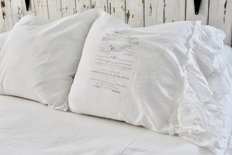 Ruffled Euro Covers Ruffled Shams Shabbychic Pillow Cases Etsy