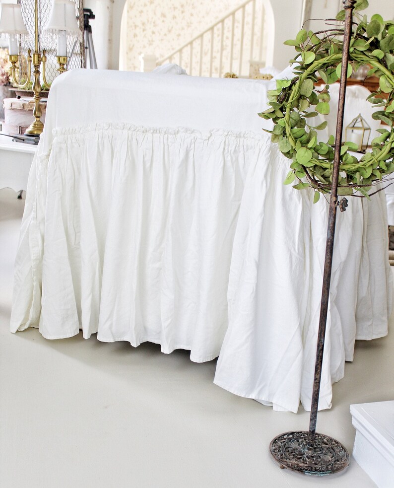 SlipCover  Ruffled Slipcover  Sofa Cover  Sofa Scarf  Slip image 5