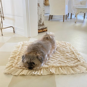 Washable Dog Bed/mat Padded Dog Blanket Chenille Pet Bed Shabby Chic Dog  Bed Pet Mat 
