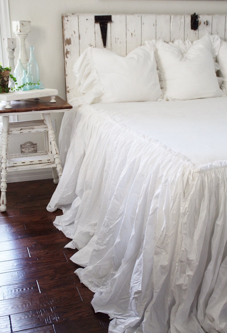 Ruffled BedSpread Shabby Chic Bedding Ruffled Bed Cover Etsy