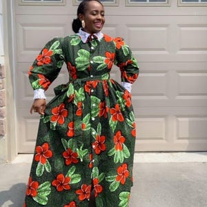 Lina african Maxi dress – african Print Dress, long dress, ankara dress, Wedding Dress, party dress, Special occasion dress
