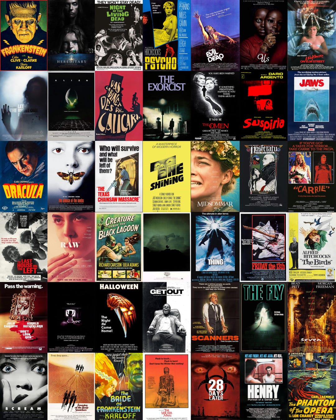 Classic Horror Movie Poster Collage Indie Room Decor digital Download classic-horror-movie-poster-collage-indie-room-decor-digital-download