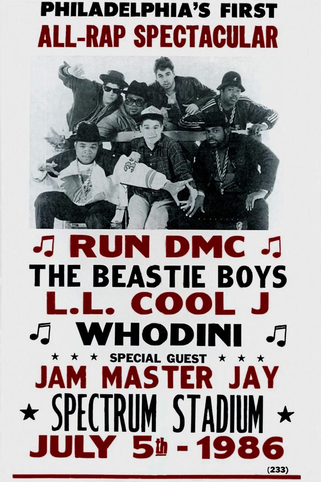 Run DMC Beastie Boys Concert Poster: 1986 Philly Hip Hop (instant