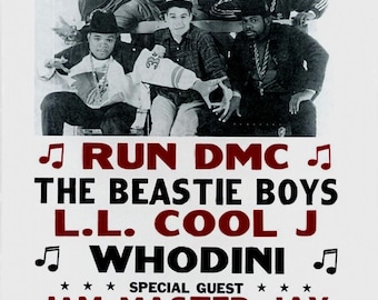 Run DMC Beastie Boys Concert Poster: 1986 Philly Hip Hop (instant