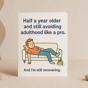 Tarjeta divertida de medio cumpleaños: Cómo superar la adultez como un profesional: Celebración divertida de medio año para adultos