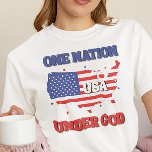 Eine Nation unter Gott Shirt, christliches 4. Juli T-Shirt, Unisex Glaube Shirt, einzigartiges religiöses Geschenk, spirituelles Geschenk, lässige Mode
