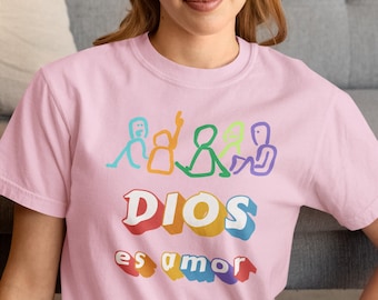 Dios Es Amor T-Shirt: Christian Faith Garment-Dyed Tee