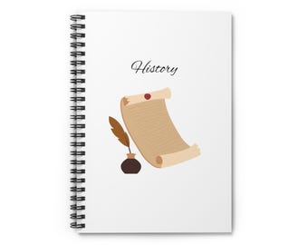 Historical Theme Spiral Notebook: 90gsm Ruled Pages, 6" x 8"