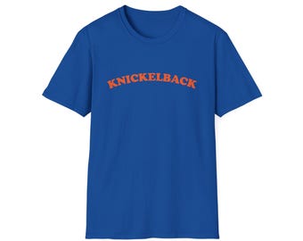 ニッケルバックTシャツ 面白いニューヨーク・ニックス バスケットボール ニッケルバック ミュージック ダジャレTシャツ | テイラーとハイムが着用したブルーのユニセックスコットンシャツ