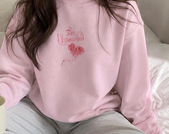 you seem pretty sad, I'm Unraveled Embroidered Sweatshirt, Mental Health Crewneck, Aesthetic Yarn Embroidery, Cozy Gift, Trendy Gift