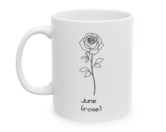 June Rose Ceramic Coffee Mug: Unique Tea & Coffee Lover Gift