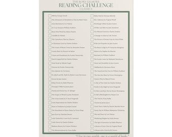 Rory Gilmore Reading Challenge Classics Print, Book Tracker Wall Art, 8 Colors