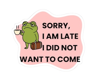 Quirky Frog Kiss-Cut Stickers: Humorous Laptop Decals, Whimsical Animal Art for Office & Home Decor