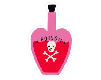 Halloween Poison Bottle Sticker, Spooky Laptop Decal