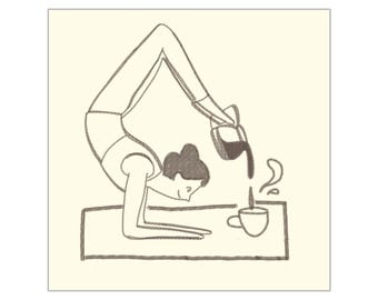 Yoga- och kaffevinylklistermärken: Flexibel dekoration för laptop, dagbok