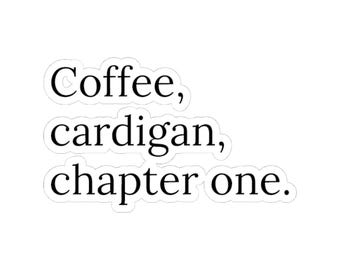 Coffee Cardigan Stickers: Cozy Fall Laptop Decals, Planner Accessories