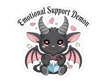 Emotional Support Demon Sticker, Kawaii Art Decal