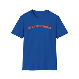 Stevie Knicks T-Shirt | Funny NY Knicks Basketball & Stevie Nicks Music Pun Tee | Blue Unisex Cotton Shirt, as seen on Taylor