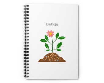 Botanical Spiral Notebook: Biology Illustration, Lined Pages, 6x8