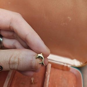 Solid Gold Vintage Dolphin Studs
