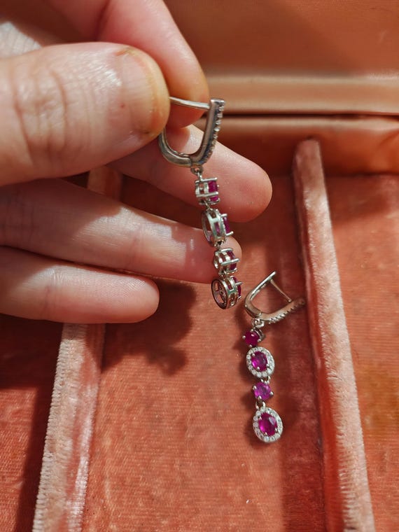 Ruby Dangle Earrings - image 3