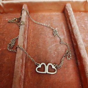 Double Heart Sterling Silver Necklace