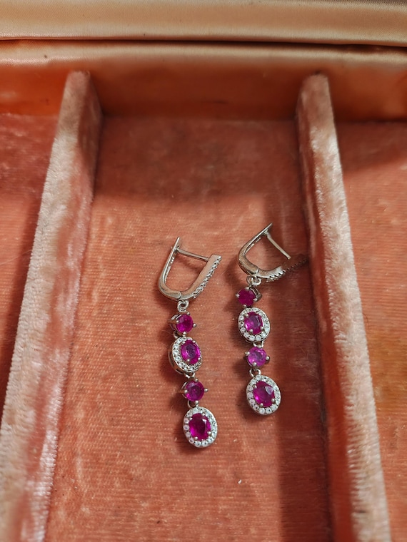Ruby Dangle Earrings - image 1