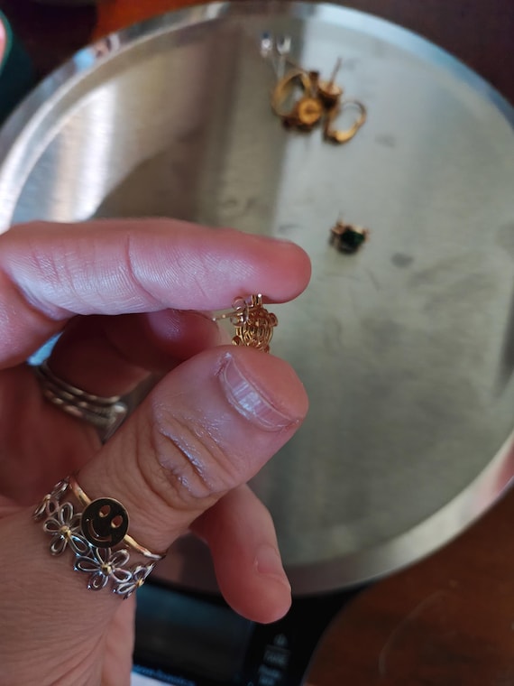 Solid Gold Turtle Stud Earrings - image 3