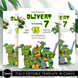 Editable Ninja Turtles Birthday Invitation: TMNT Party Evite (Digital Download)