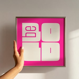 Square Poster Print Neon Hot Pink Wall Art Printable Bold Typography Preppy Y2K Style Fun Modern Motivational Quote Instant Digital Download