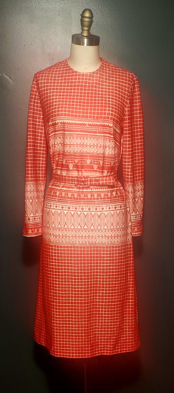 Vintage Red & White Long Sleeve Mod Checkered patt