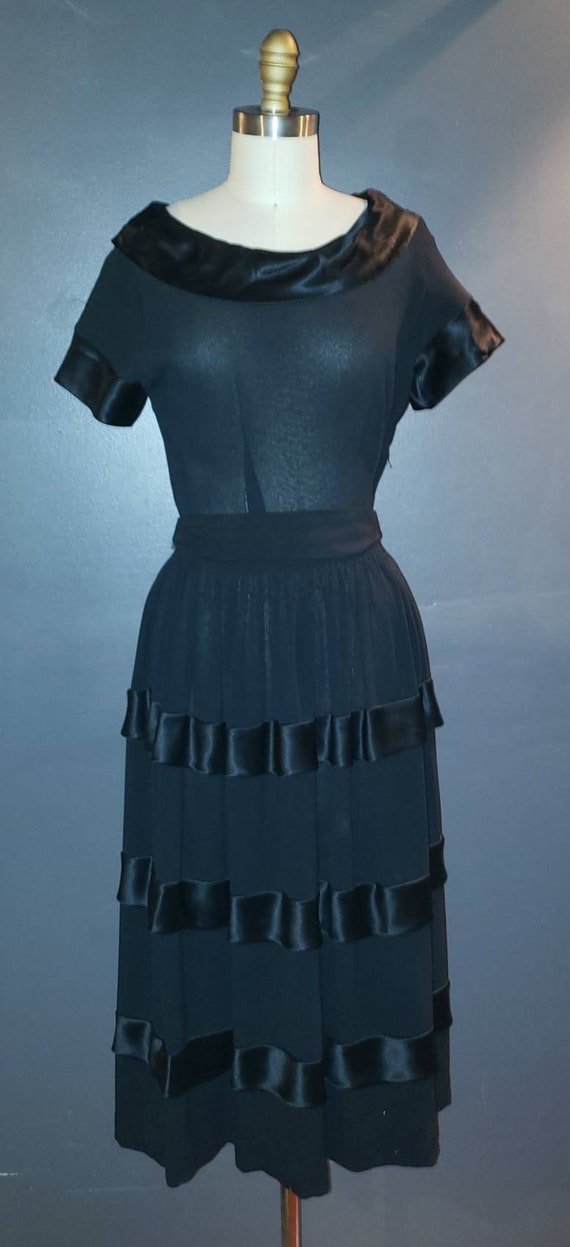 STUNNING 1930s/40s Long Black Party Dress