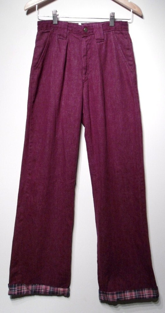 Vintage 1960s Pants - 60s Bell Bottoms - Purple La