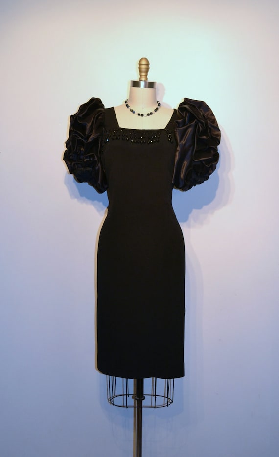 Vintage 1970s Dress - 70s Cocktail Dress - Dark Pl