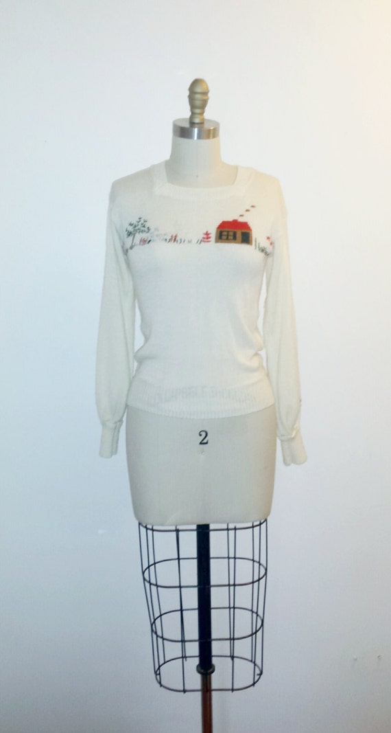 Vintage 1960s Sweater - 60s Softest White Sweater