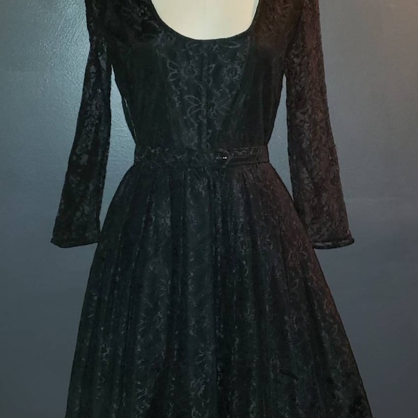 Vintage black lace dress Degre M 11/12 main image 1