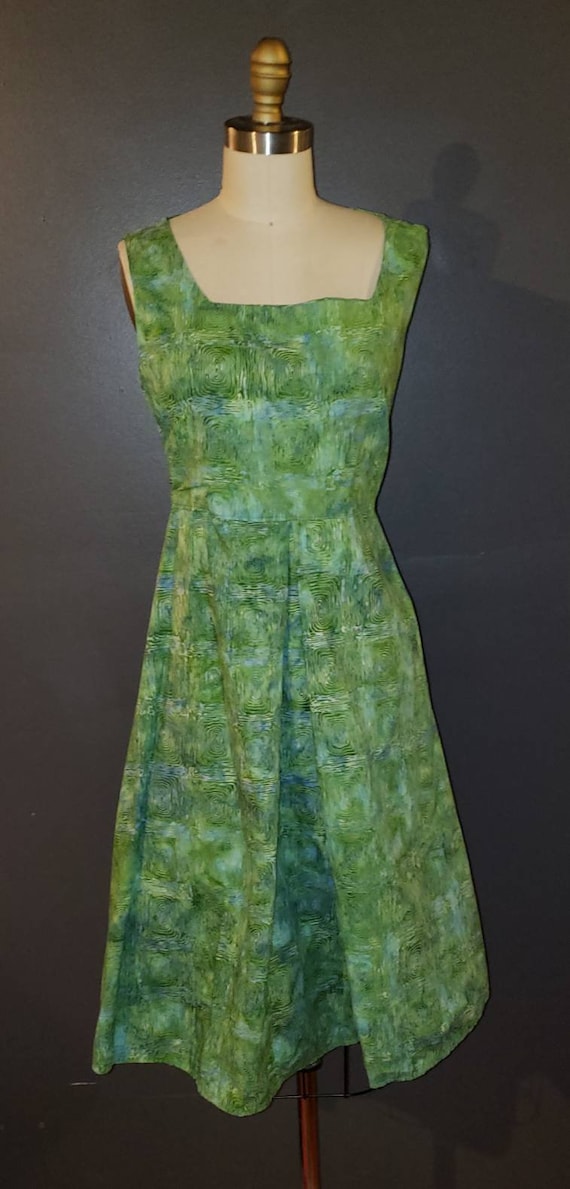 1950s Silk Dupioni Olive Green Wiggle Dress | SMALL