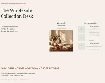 Wholesale Catalog and Quote Kit: Editable 12 Page Line Sheet, 24 Product Register, XLSX MOQ Checks and Fillable Order PDF