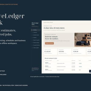 MoveLedger Desk | Offline Moving Company Estimate and Job Management App | Customer CRM, Scheduling, PDF Quotes and Encrypted Backups