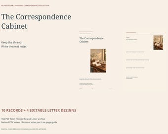 Letter Writing Kit: 4 Editable PPTX Stationery Designs, 166 Field Fillable Correspondence Archive, A4 Letter PDF