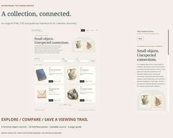 Museum Archive Website UI Kit | HTML CSS Vanilla JavaScript | Interactive Collection Explorer
