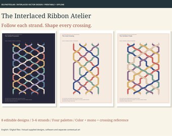 Interlaced Ribbon Atelier | Offline Braid Design Studio, Editable SVG Art and Printable Crossing Workshop