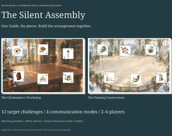 Cooperative Visual Communication Game, 12 Spatial Challenges, Printable Boards and Offline Game, The Silent Assembly
