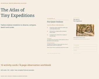 Creative Observation Activity Cards: 12 Tiny Expeditions, 8 Page Field Workbook, Printable Art and Nature Prompts