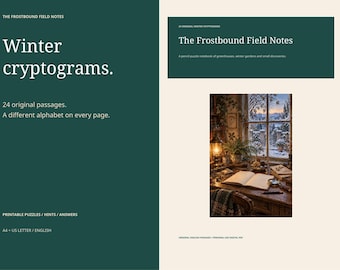 Het Frostbound Field Notes Winter Botanical Cryptogram Puzzle Book: 24 afdrukbare substitutieversleutelingen