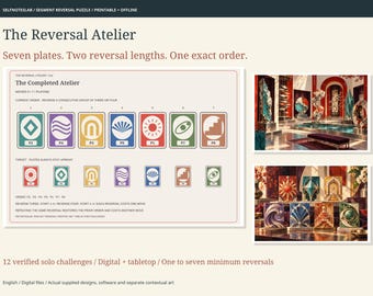 The Reversal Atelier Offline Logic Puzzle, 12 Printable Plate Ordering Challenges and Interactive Game